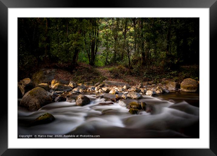 Savegre river, tropical paradise Framed Mounted Print by Marco Diaz