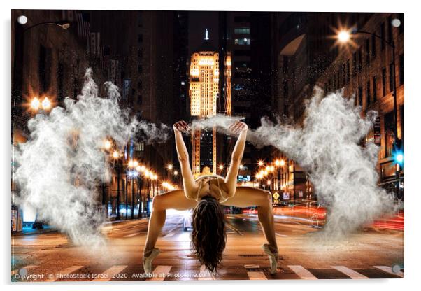 Powder dancing in an urban background  Acrylic by PhotoStock Israel
