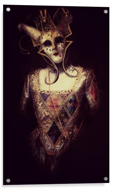 Venice carnival, spooky Baroque vampire Venetian m Acrylic by Luisa Vallon Fumi