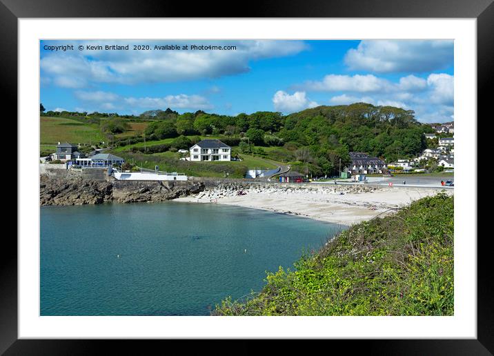 swanpool beach falmouth cornwall Framed Mounted Print by Kevin Britland