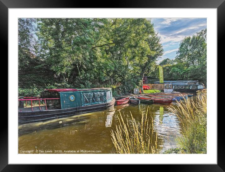 Moored Boats At Odiham Art Framed Mounted Print by Ian Lewis