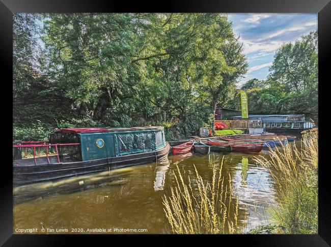 Moored Boats At Odiham Art Framed Print by Ian Lewis