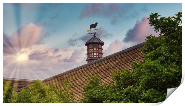 Sheep Weathervane, UK Print by Mark Llewellyn