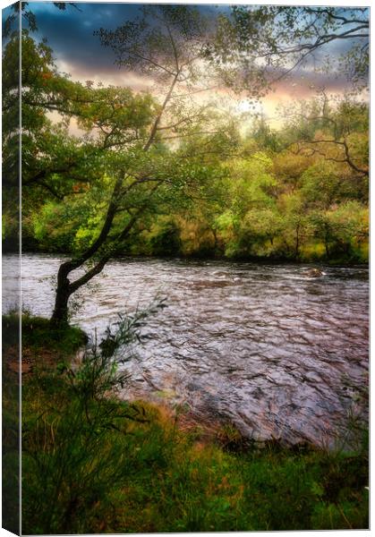 Evening River, Scotland, UK Canvas Print by Mark Llewellyn