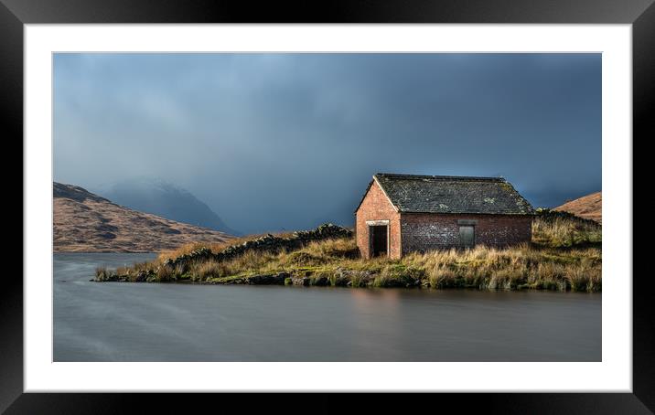 Boat House at Loch Arklet Framed Mounted Print by George Robertson
