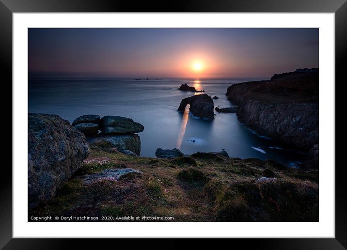 Follow the light. Enys Dodnan, Lands End Cornwall Framed Mounted Print by Daryl Peter Hutchinson