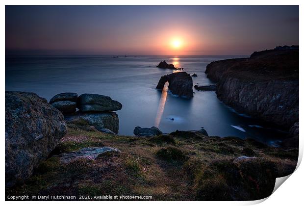 Follow the light. Enys Dodnan, Lands End Cornwall Print by Daryl Peter Hutchinson