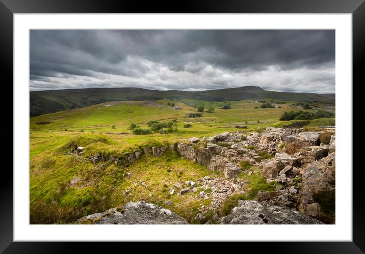 Old quarry at Penwyllt in the Upper Swansea Valley Framed Mounted Print by Leighton Collins