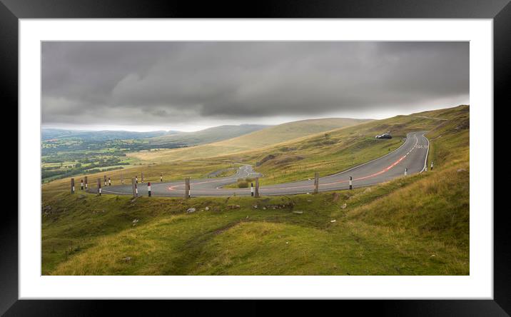 The hairpin bend on Mountain Road Framed Mounted Print by Leighton Collins