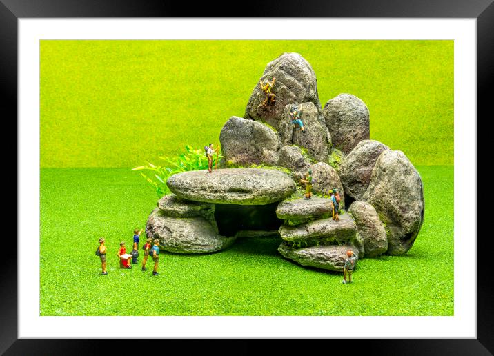 Hikers At Buffalo Tor Framed Mounted Print by Steve Purnell