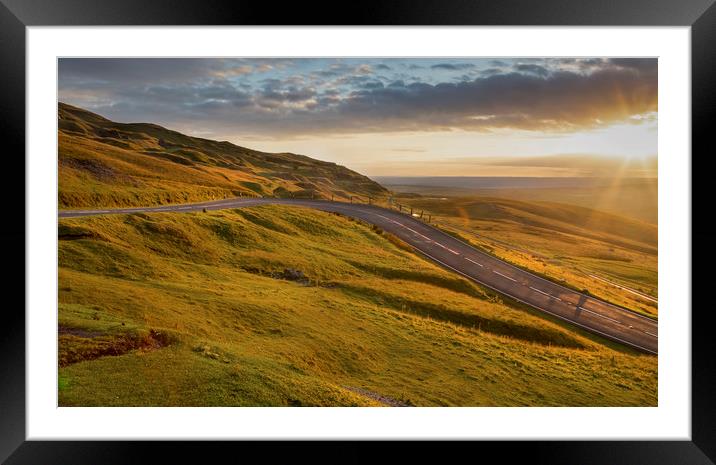 Sunset over the hairpin Framed Mounted Print by Leighton Collins