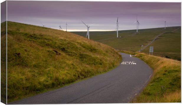 Wind turbines in South Wales Canvas Print by Leighton Collins