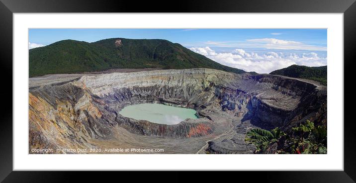 The crater and the lake of the Poas volcano in Cos Framed Mounted Print by Marco Diaz
