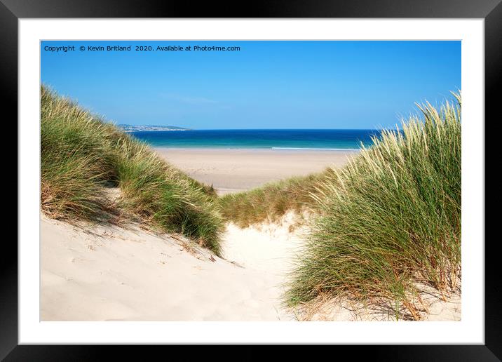 gwithian beach cornwall Framed Mounted Print by Kevin Britland