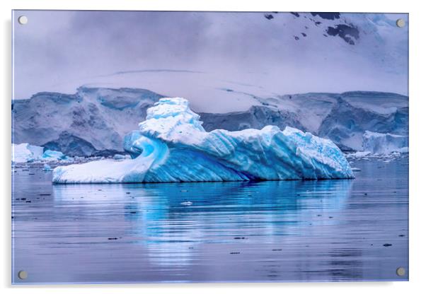 Blue Iceberg Paradise Bay Antarctica Acrylic by William Perry