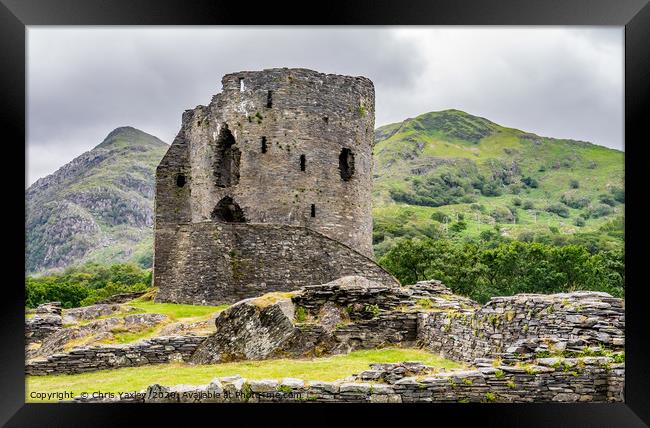 Dolbardan Castle - Protector of the Llanberis Pass Framed Print by Chris Yaxley