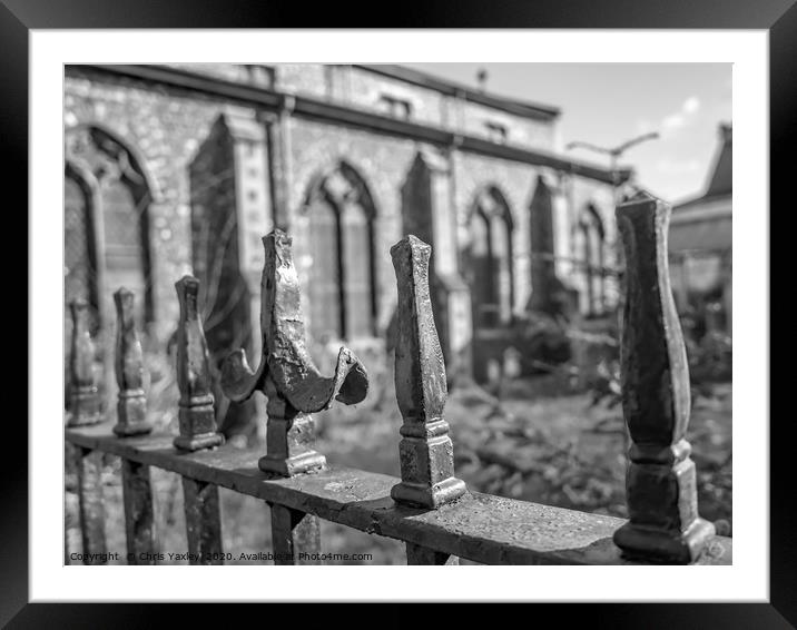 Ornate railing around St Swithen's Church, Norwich Framed Mounted Print by Chris Yaxley