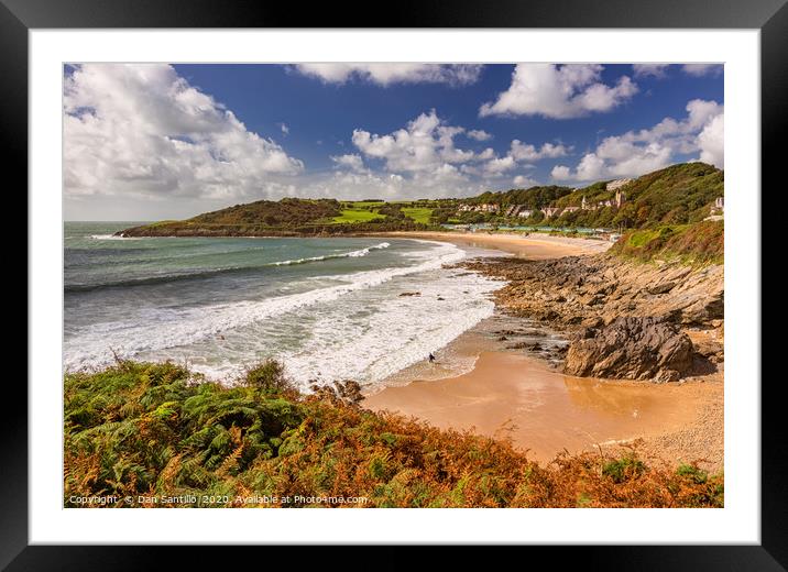 Langland Bay and Rotherslade Bay, Gower Framed Mounted Print by Dan Santillo