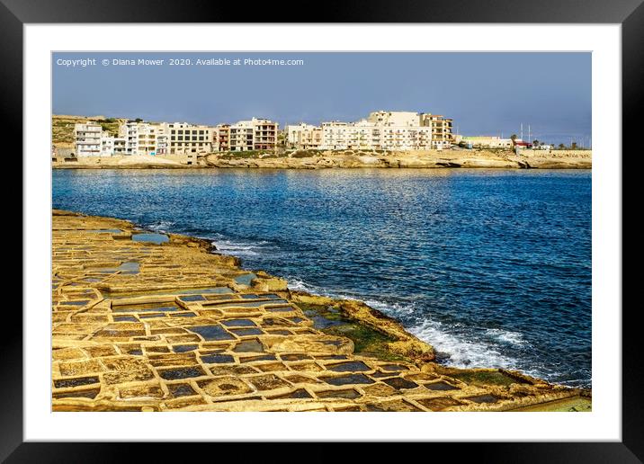 Marsaskala Salt Pans Malta Framed Mounted Print by Diana Mower