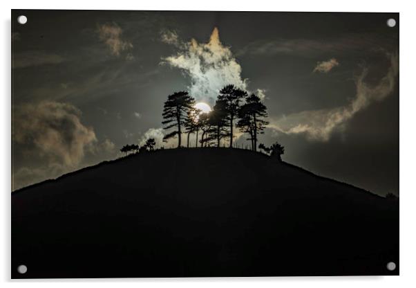 Colmer's Hill, Dorset, dusk, 29th September 2016 Acrylic by Andrew Sharpe