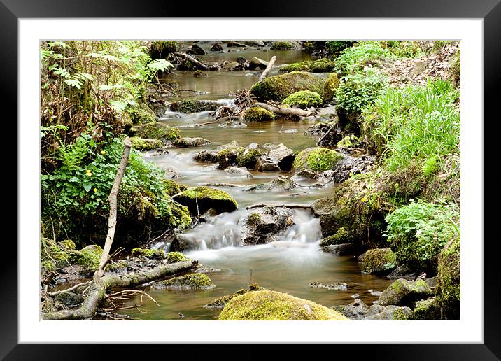 Flowing Water2 Framed Mounted Print by Mohit Joshi