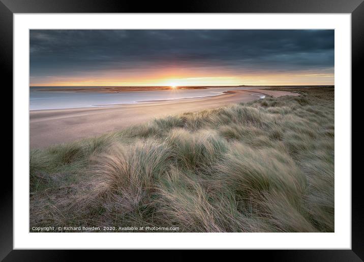 Brancaster Dune Sunrise Framed Mounted Print by Rick Bowden