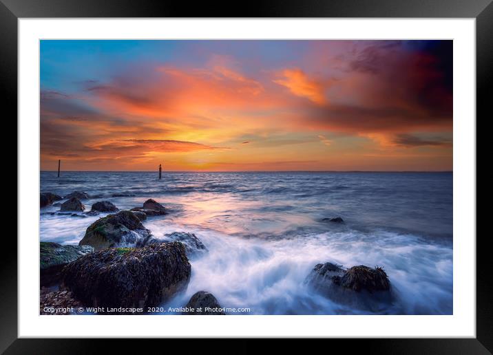 Gurnard Bay Sunset Cowes Isle Of Wight Framed Mounted Print by Wight Landscapes