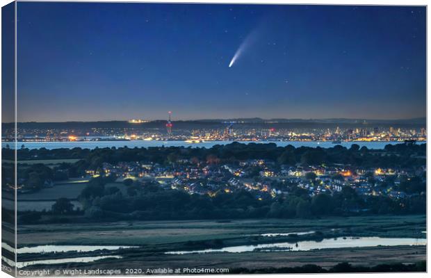 Neowise Comet Over Portsmouth Canvas Print by Wight Landscapes