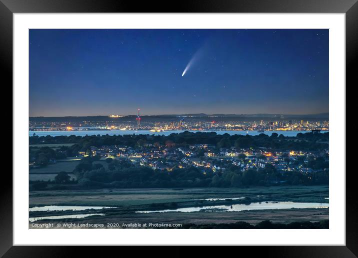 Neowise Comet Over Portsmouth Framed Mounted Print by Wight Landscapes