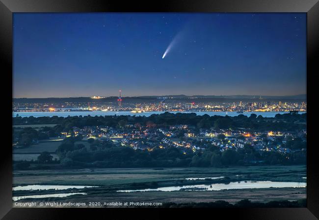 Neowise Comet Over Portsmouth Framed Print by Wight Landscapes