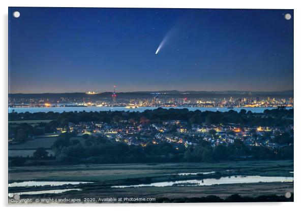Neowise Comet Over Portsmouth Acrylic by Wight Landscapes