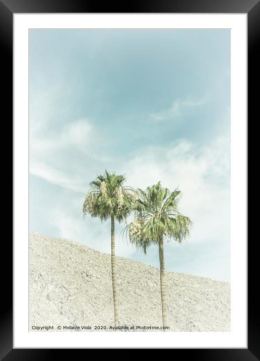 Palm Trees in the desert | Vintage Framed Mounted Print by Melanie Viola