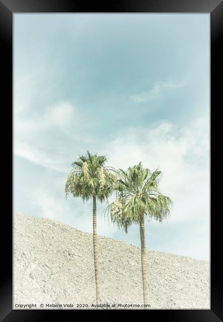 Palm Trees in the desert | Vintage Framed Print by Melanie Viola
