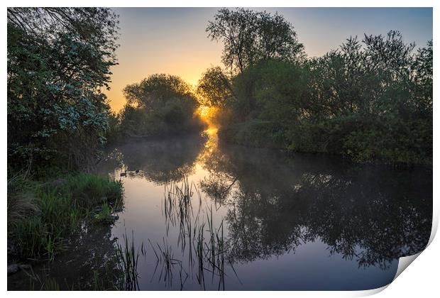 Grantchester Meadows, dawn, 10th May 2017 Print by Andrew Sharpe