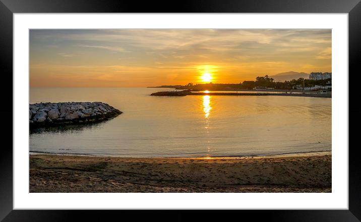 Sunset at Banus Framed Mounted Print by Naylor's Photography