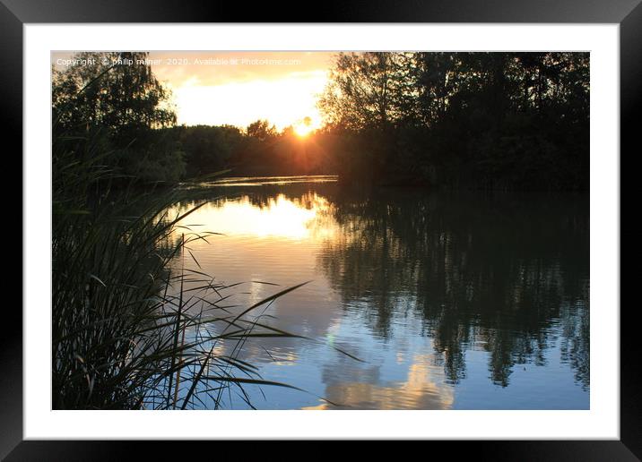Blue Lias Sunset Framed Mounted Print by philip milner