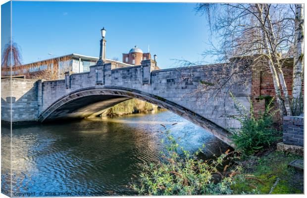 White Friar’s Bridge over the River Wensum Canvas Print by Chris Yaxley