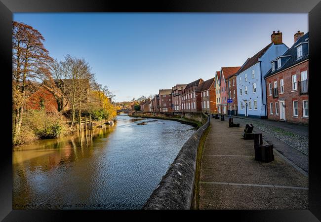 The historic Quayside in the city of Norwich Framed Print by Chris Yaxley