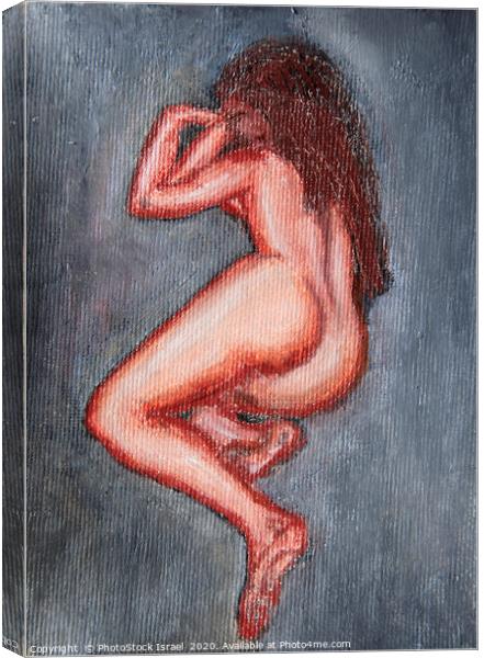 painting of a nude woman lying on her side  Canvas Print by PhotoStock Israel