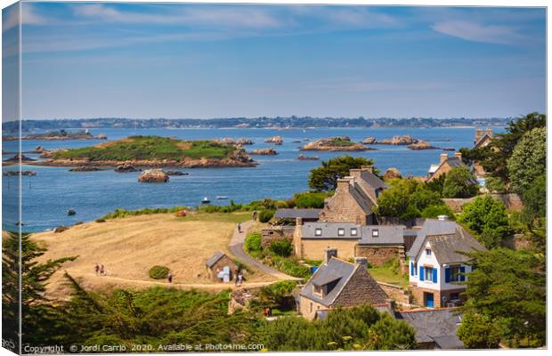 Panoramic view of the Brehat islands, Brittany, Fr Canvas Print by Jordi Carrio