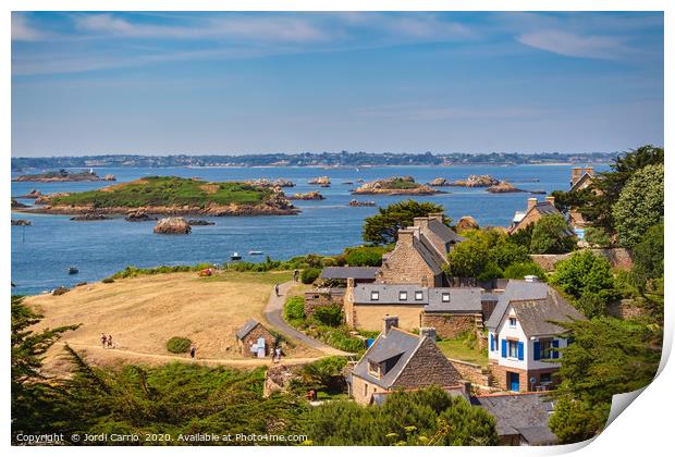 Panoramic view of the Brehat islands, Brittany, Fr Print by Jordi Carrio