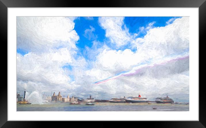 Red Arrows flypast - Cunard 175 Framed Mounted Print by Jason Wells