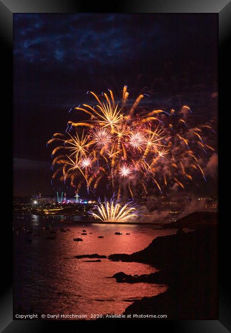 Starbursts at the British Fireworks Championships  Framed Print by Daryl Peter Hutchinson