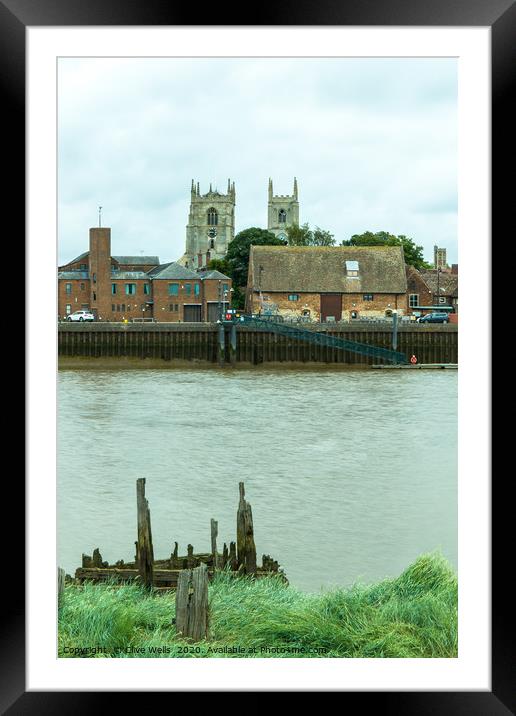 View of Kings Lynn from over the River Great Ouse. Framed Mounted Print by Clive Wells