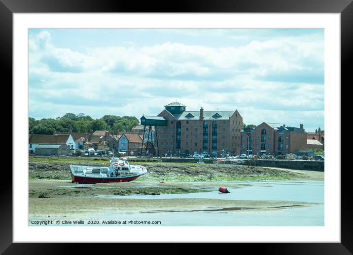 Wells-Next-Sea seen at low tide Framed Mounted Print by Clive Wells