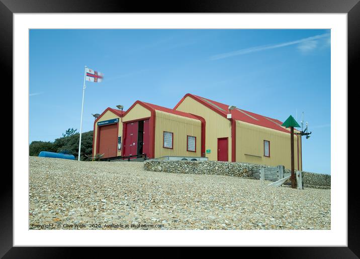 The Wells-Next-Sea lifeboat station. Framed Mounted Print by Clive Wells