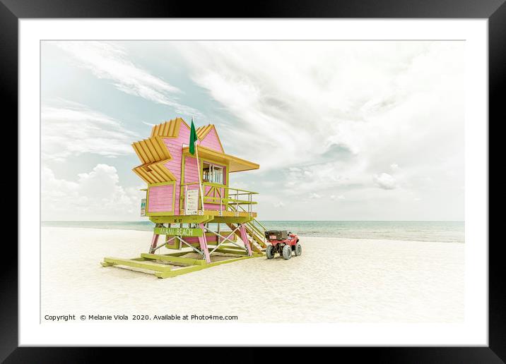 MIAMI BEACH Florida Flair | Vintage Framed Mounted Print by Melanie Viola