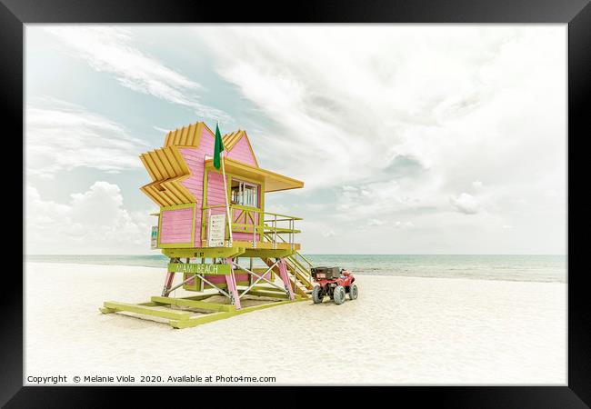 MIAMI BEACH Florida Flair | Vintage Framed Print by Melanie Viola