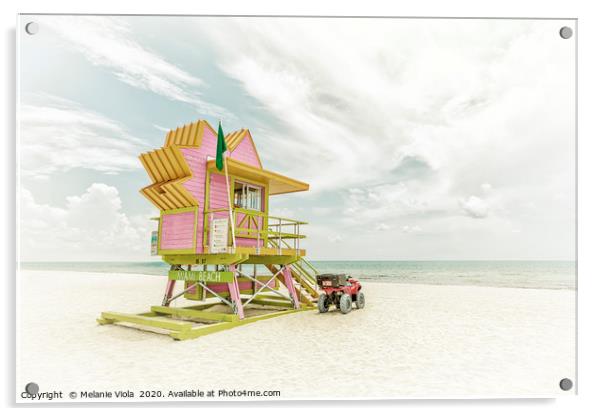MIAMI BEACH Florida Flair | Vintage Acrylic by Melanie Viola