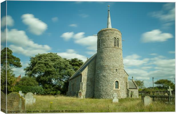 St. Mary the Virgin Church in Titchwell, Norfolk Canvas Print by Clive Wells